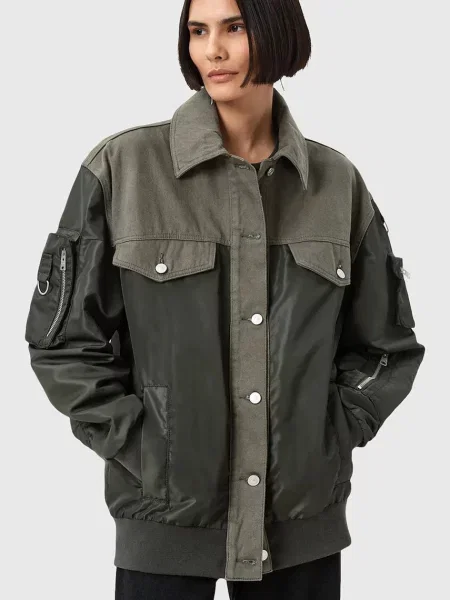 Демисезонная куртка Allsaints зеленая