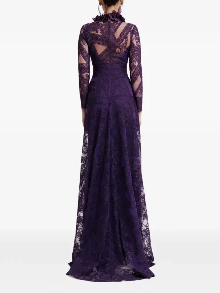 Lung rochie maxi Gemy Maalouf din dantelă violet