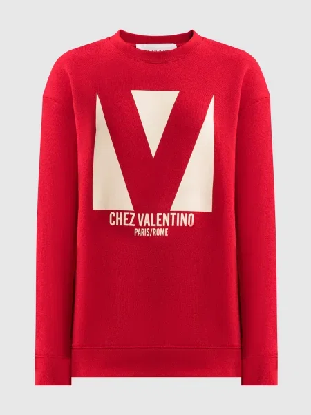 Свитшот Valentino с принтом красный