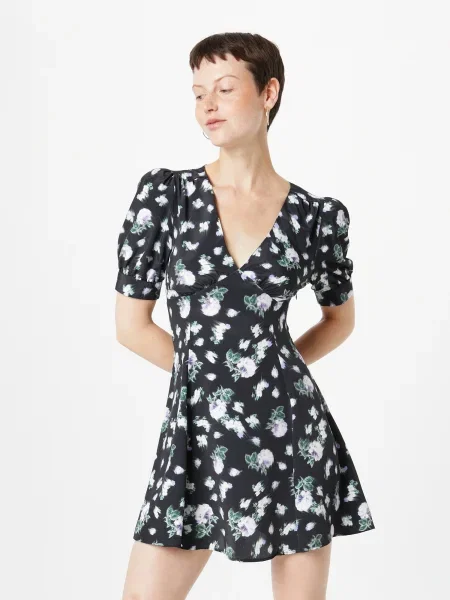 TOPSHOP Rochie Bella verde / lila / negru alb