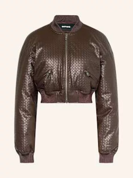 Kurtka skórzana Rotate brązowa