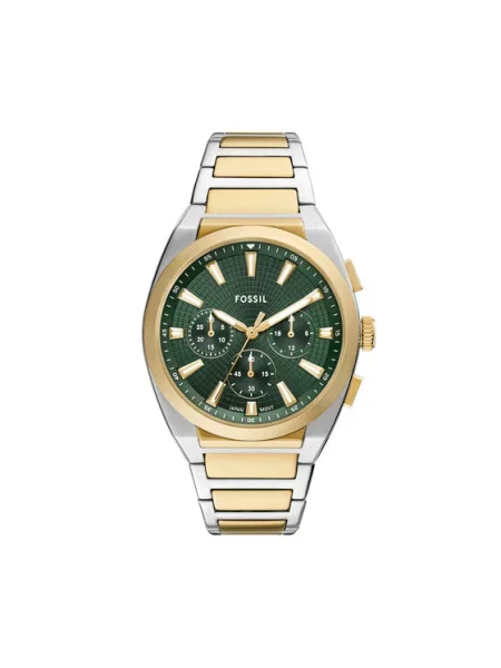 FOSSIL Ceas analogic EVERETT / verde închis / argintiu auriu