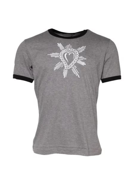 Tricou Dolce & Gabbana cu imagine cu motiv cu inimi gri