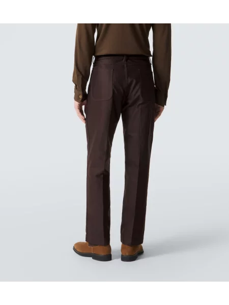 Pantaloni cargo Tom Ford din satin maro