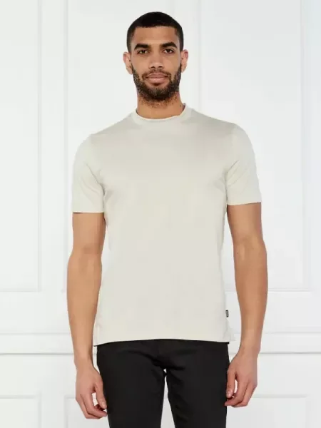 BOSS BLACK Tricou H-Tessler | mercerizat negru