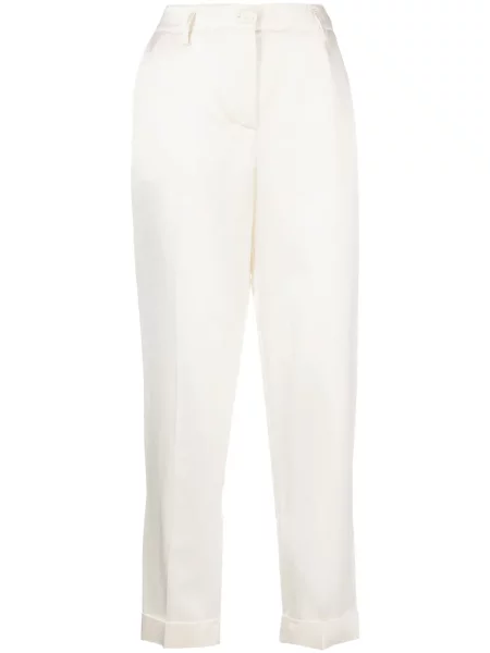 Pantaloni P.a.r.o.s.h. din satin alb