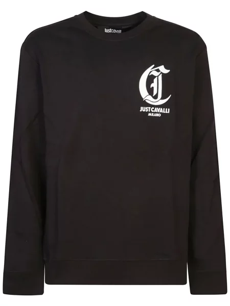 Hanorac Just Cavalli cu broderie negru