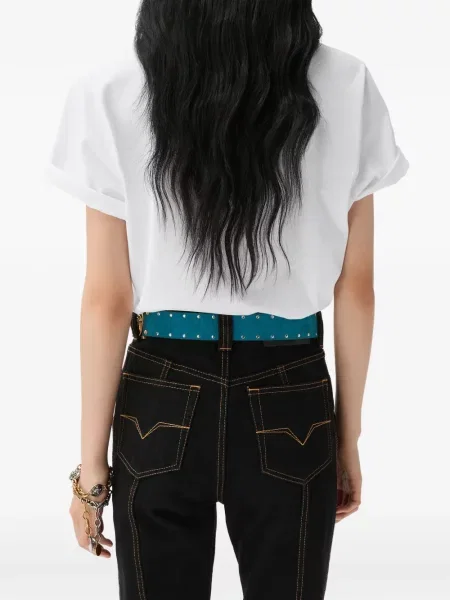 Tricou Versace cu imagine din jerseu alb