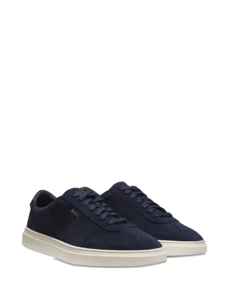 Sneakerși Boss din piele de căprioară albastru