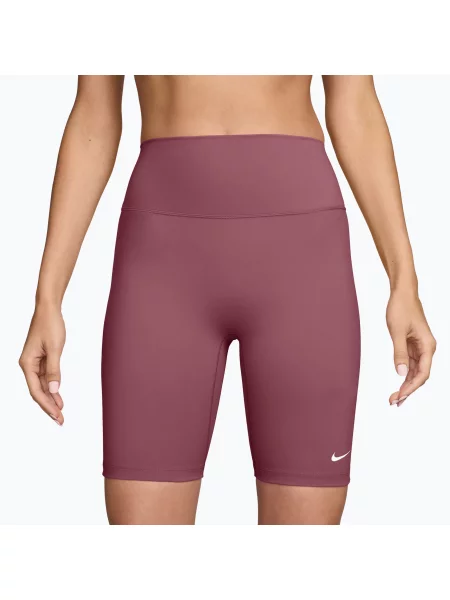 Pantaloni scurți de antrenament pentru femei Nike One Pink Smoke/White alb