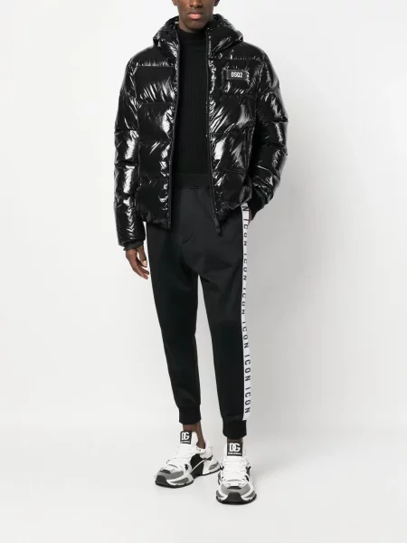 Raštuotos kelnės Dsquared2 juoda