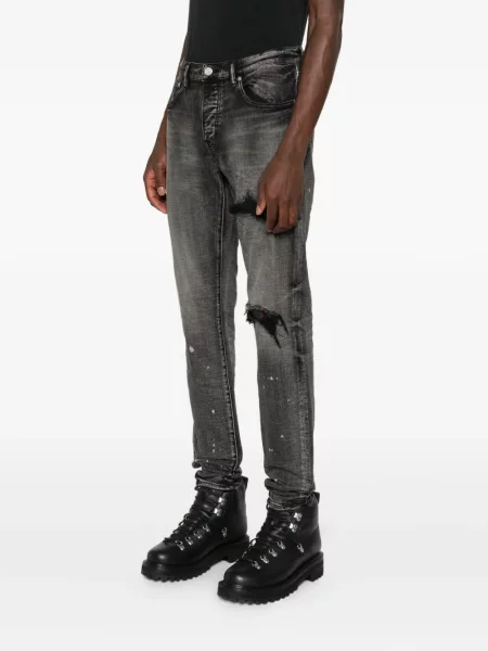 Kostkované džíny Purple Brand černé