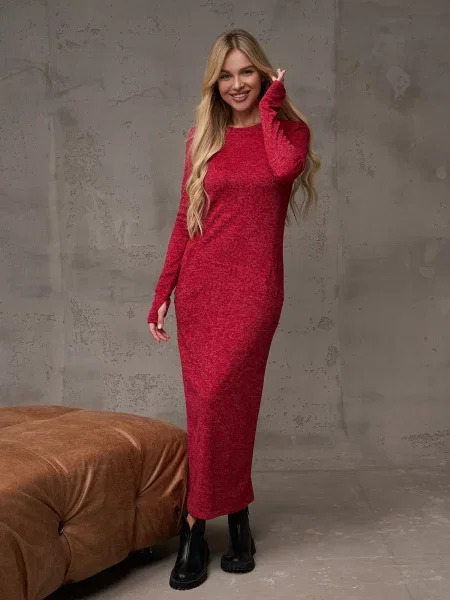 Сукня максі ISSA Plus комбінований верх червоний