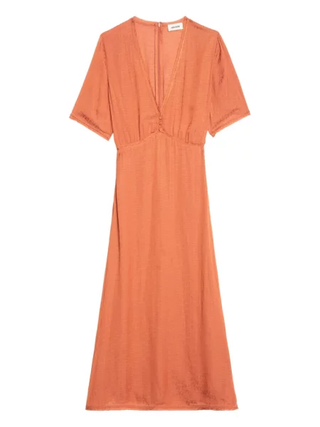 Rochie midi Zadig&voltaire până la genunchi de costum portocaliu