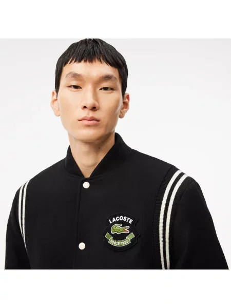 Lacoste Kurtka Uniwersytecka Z Wełny Premium czarna