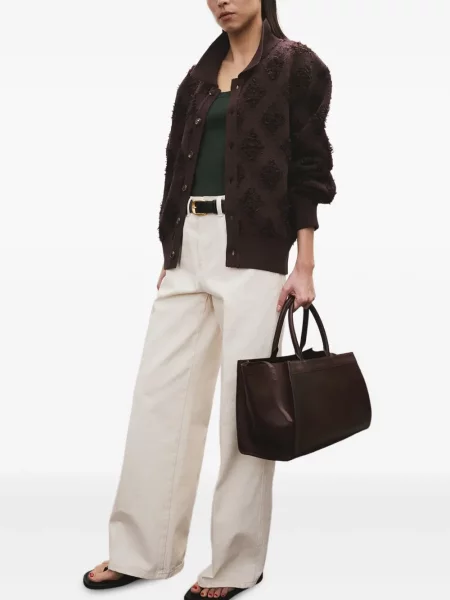 Cardigan Recto cu model argyle maro