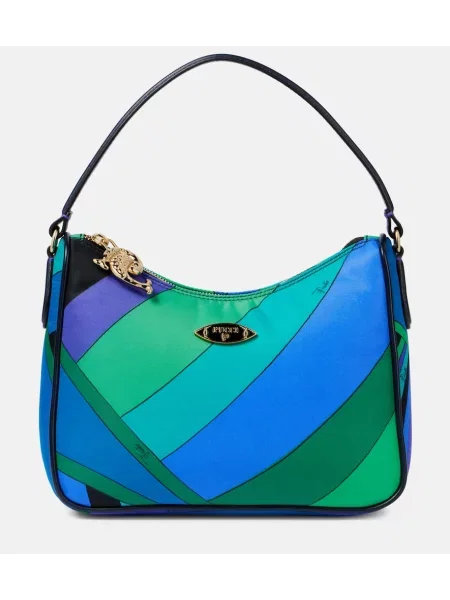 Geanta de piele Pucci din piele verde