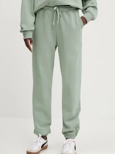 Herschel pantaloni de trening din femei uni verde