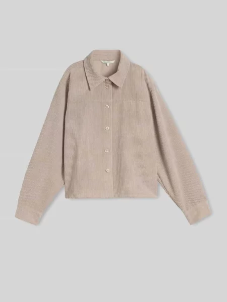 Koszula o krótkim kroju ze sztruksu z fakturowaną powierzchnią Tom Tailor Denim beżowa