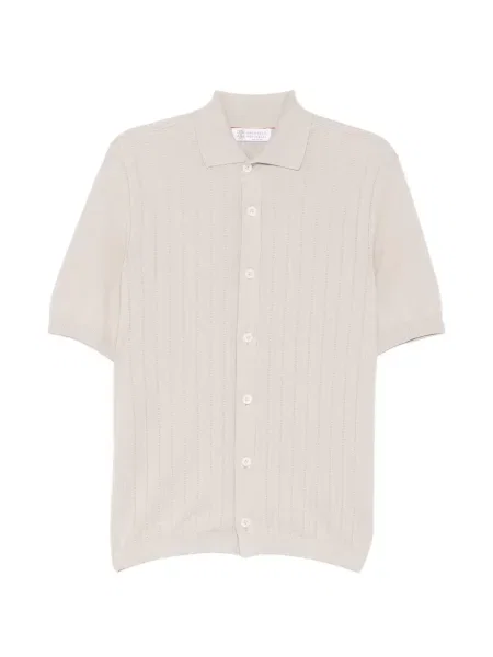Tricou polo Brunello Cucinelli cu nervuri