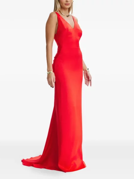 Rochie maxi Il Volo cu decolteu în V de costum roșu
