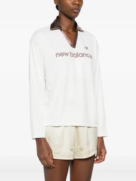 Sutien New Balance cu broderie din satin alb