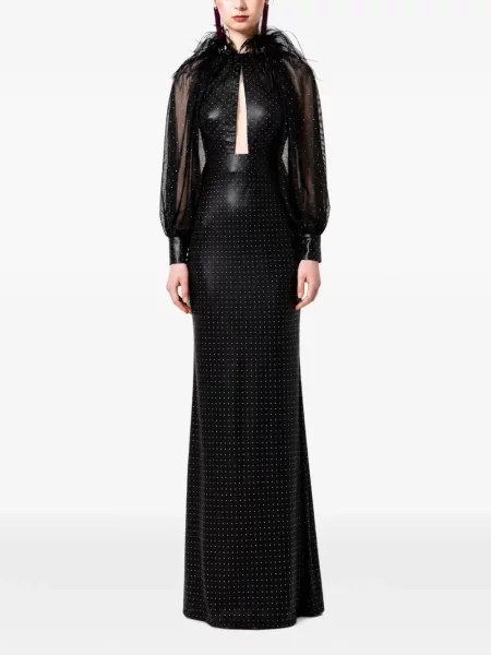 Rochie Gemy Maalouf cu pene negru