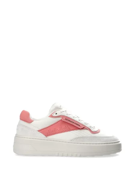 Sneakerși Copenhagen cu perforații alb