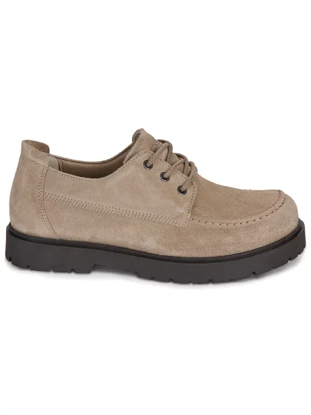 Birkenstock pantofi de piele întoarsă Highwood Moc Lace Low bej