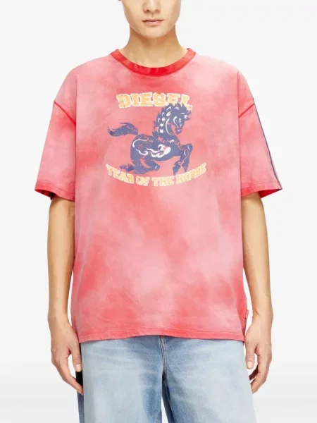 Tricou Diesel cu imagine roșu