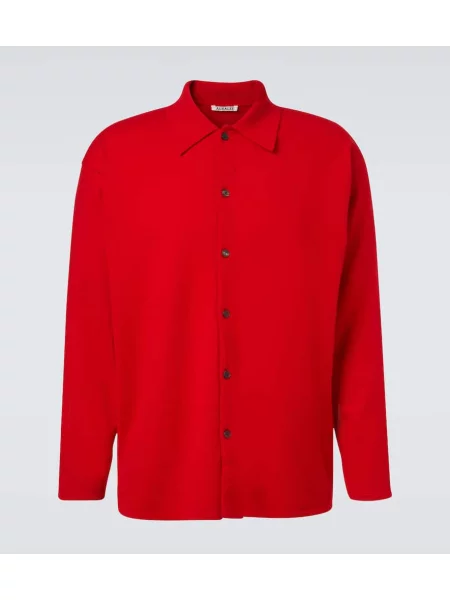 Volnena srajca Auralee rdeča