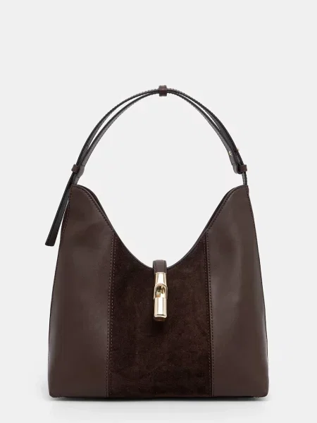 Torebka Furla zamszowa elegancka brązowa