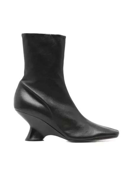 Botki Dries Van Noten skórzane czarne
