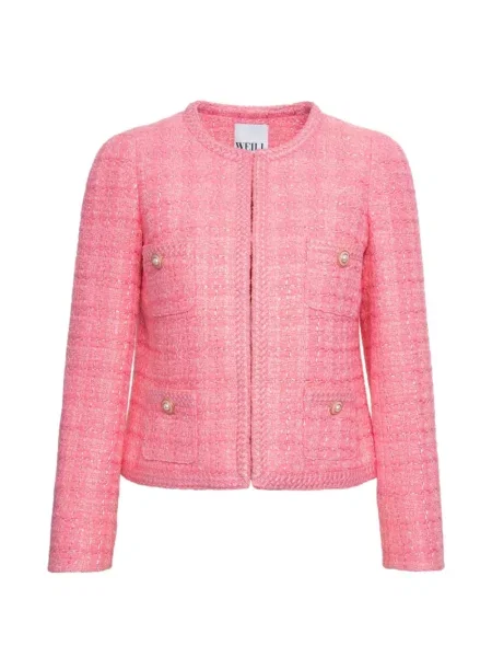 Kurtka Weill Paris tweedowa pleciona różowa