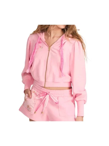 Bluza z kapturem Loveshackfancy z kapturem różowa