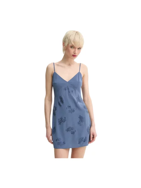 ZADIG&VOLTAIRE sukienka jedwabna mini rozkloszowana niebieski