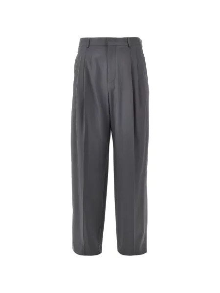 Вълнени панталон Emporio Armani сиво
