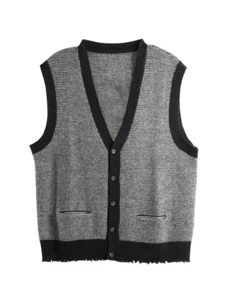 Cardigan Ziggy Chen fără mâneci tricotate gri