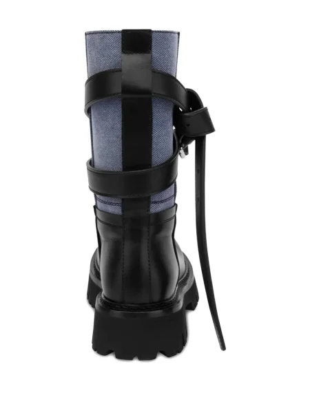 Botine Moschino cu cataramă biker negru