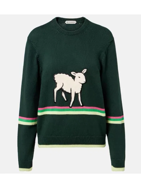 Pulover Jw Anderson cu broderie verde