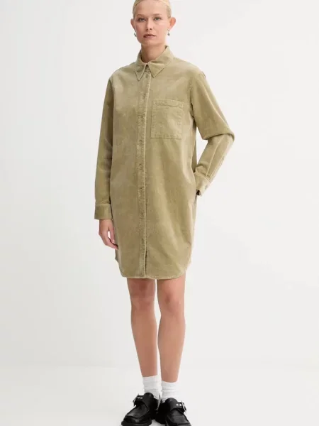 Marc O'Polo rochie din velur mini drept verde