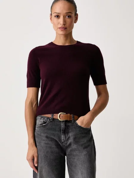 United Colors of Benetton pulover cu mânecă scurtă pentru femei din lână