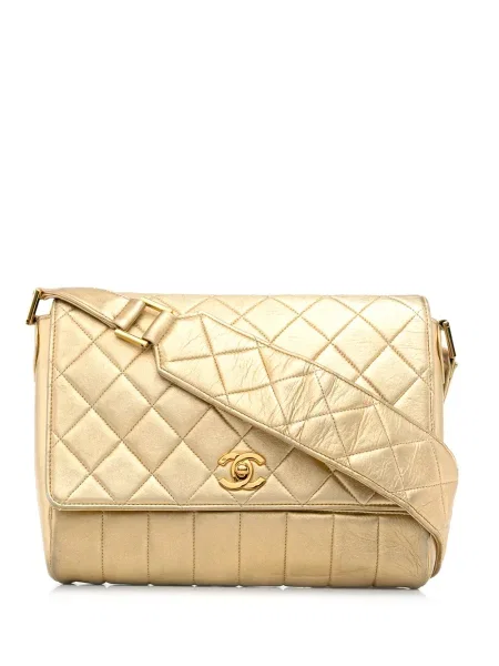 Prošívaná kabelka Chanel Pre-owned zlatá