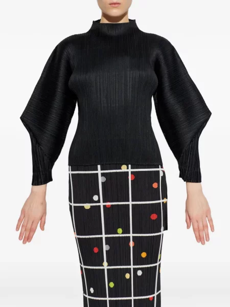 Plisirana bluza Pleats Please Issey Miyake crna