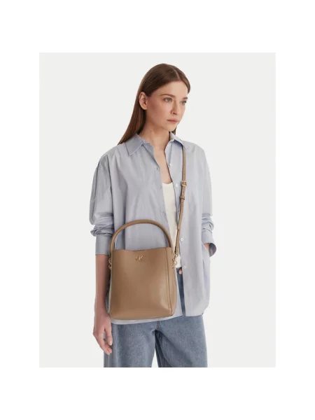 Torebka z rączką Ck Calvin Klein beżowa