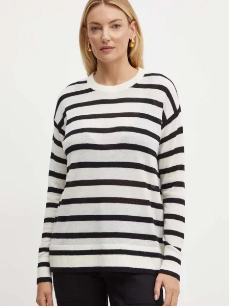 MAX&Co. pulover de lana femei bej light alb