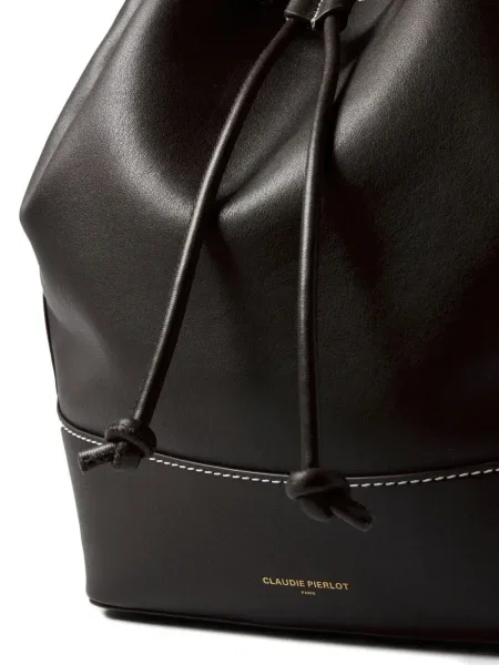 Kožna torbica bucket Claudie Pierlot crna