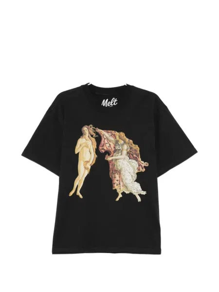Tricou Melt cu imagine cu decolteu rotund negru