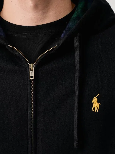 Polo Ralph Lauren кофта на застібці з капюшоном з бавовною