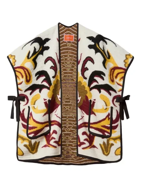 Płaszcz La Doublej w kwiatki biały